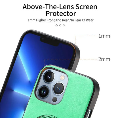 For iPhone 13 Pro Max Leather Back Case Compatible with MagSafe Skin-Touch Phone Cover
