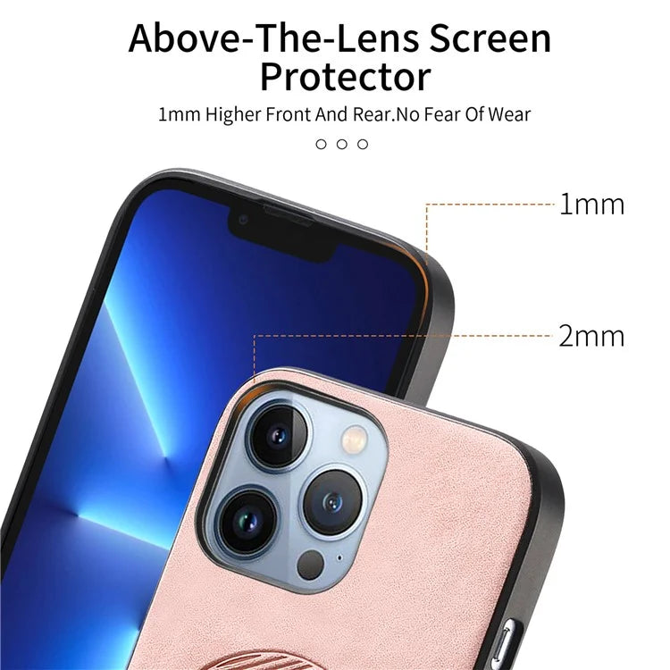 For iPhone 13 Pro Max Leather Back Case Compatible with MagSafe Skin-Touch Phone Cover