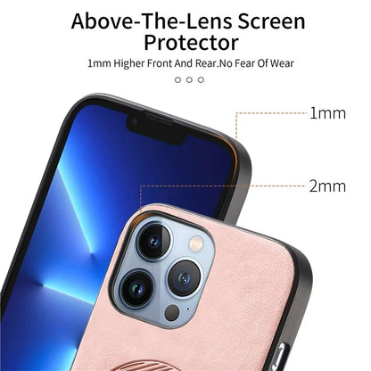 For iPhone 13 Pro Max Leather Back Case Compatible with MagSafe Skin-Touch Phone Cover