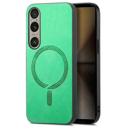 For Sony Xperia 1 VI Leather Back Case Compatible with MagSafe Skin-Touch Phone Cover