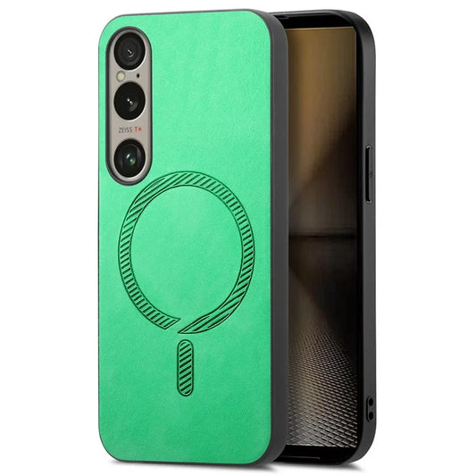 For Sony Xperia 1 VI Leather Back Case Compatible with MagSafe Skin-Touch Phone Cover