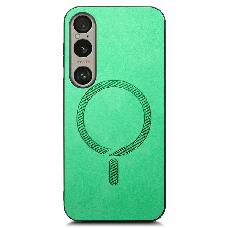 For Sony Xperia 1 VI Leather Back Case Compatible with MagSafe Skin-Touch Phone Cover