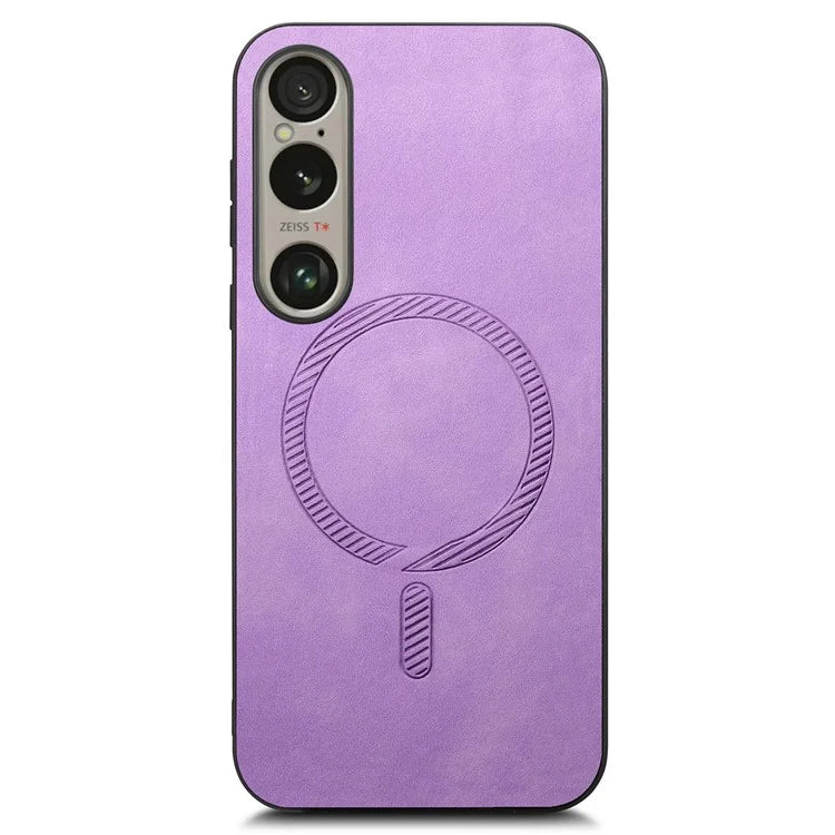 For Sony Xperia 1 VI Leather Back Case Compatible with MagSafe Skin-Touch Phone Cover