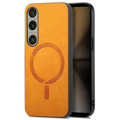 For Sony Xperia 1 VI Leather Back Case Compatible with MagSafe Skin-Touch Phone Cover