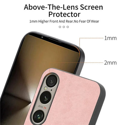 For Sony Xperia 1 VI Leather Back Case Compatible with MagSafe Skin-Touch Phone Cover