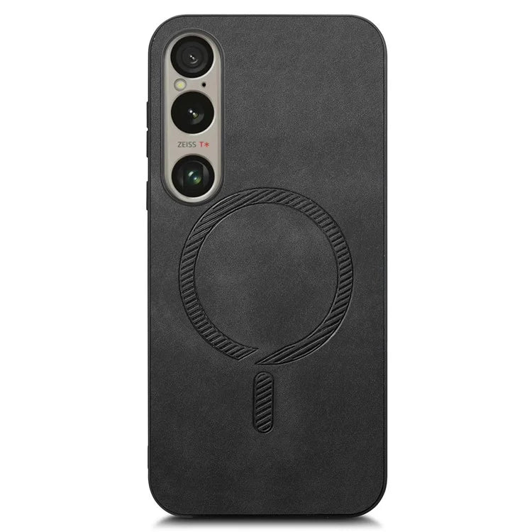 For Sony Xperia 1 VI Leather Back Case Compatible with MagSafe Skin-Touch Phone Cover