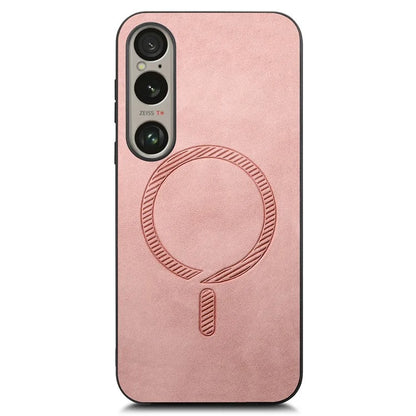 For Sony Xperia 1 VI Leather Back Case Compatible with MagSafe Skin-Touch Phone Cover