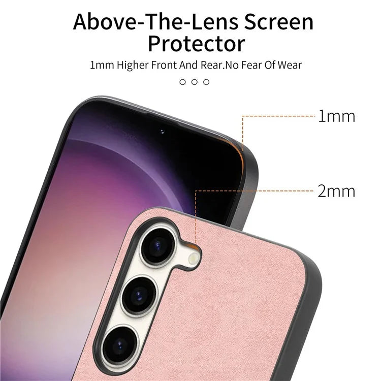 For Samsung Galaxy S23 Leather Back Case Compatible with MagSafe Skin-Touch Phone Cover