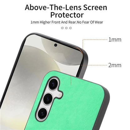 For Samsung Galaxy S24+ Leather Back Case Compatible with MagSafe Skin-Touch Phone Cover
