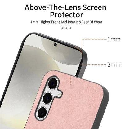 For Samsung Galaxy S24+ Leather Back Case Compatible with MagSafe Skin-Touch Phone Cover