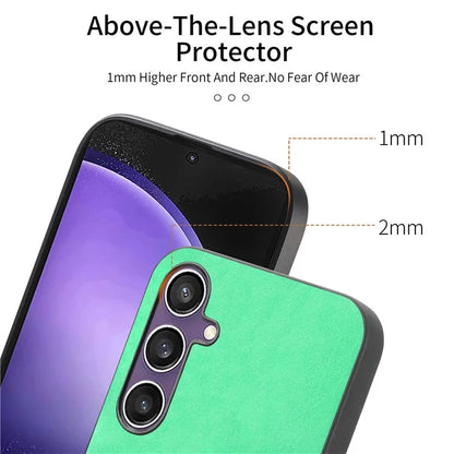 For Samsung Galaxy S23 FE Leather Back Case Compatible with MagSafe Skin-Touch Phone Cover