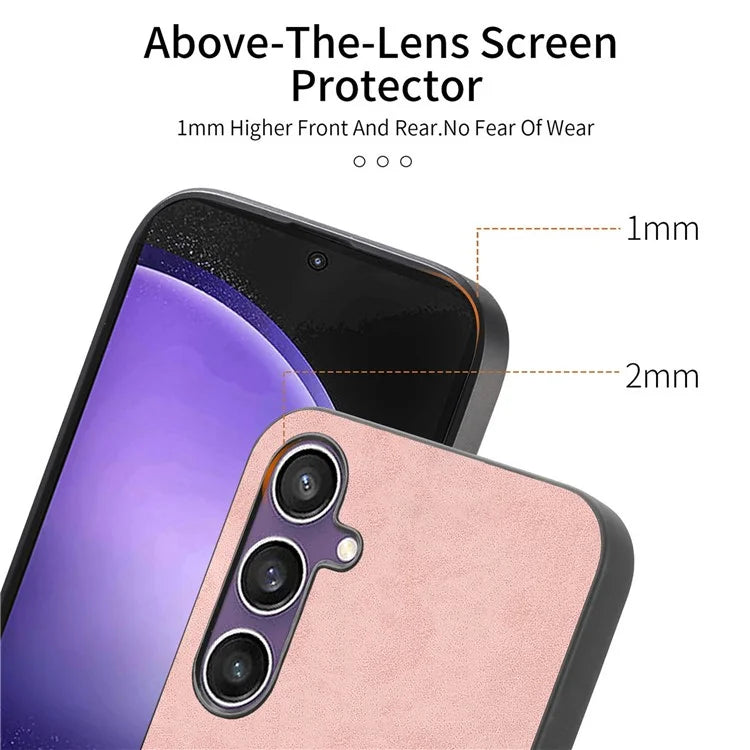 For Samsung Galaxy S23 FE Leather Back Case Compatible with MagSafe Skin-Touch Phone Cover