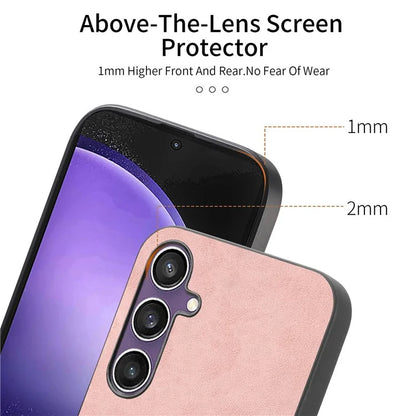 For Samsung Galaxy S23 FE Leather Back Case Compatible with MagSafe Skin-Touch Phone Cover