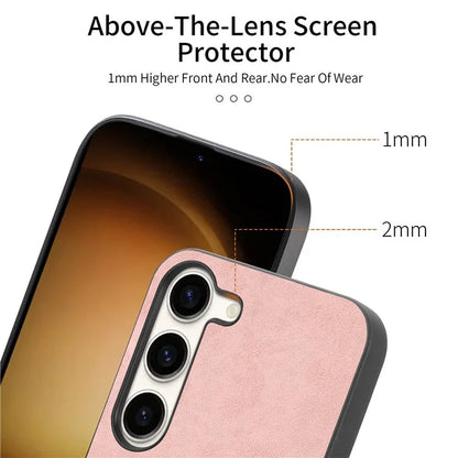 For Samsung Galaxy S23+ Leather Back Case Compatible with MagSafe Skin-Touch Phone Cover