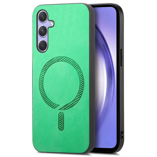 For Samsung Galaxy A54 5G Leather Back Case Compatible with MagSafe Skin-Touch Phone Cover