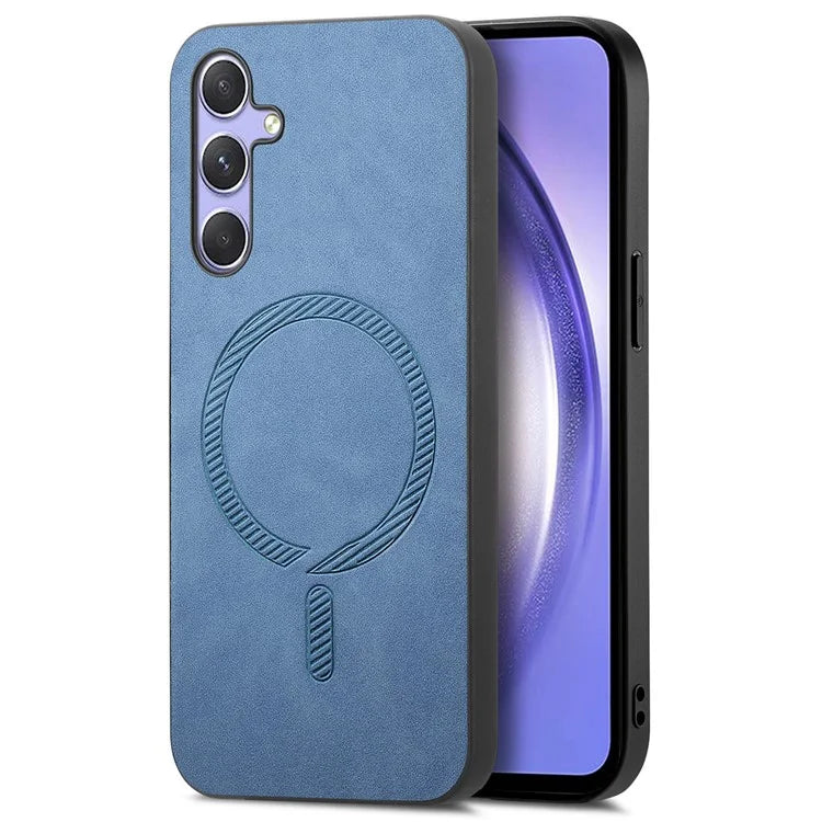 For Samsung Galaxy A54 5G Leather Back Case Compatible with MagSafe Skin-Touch Phone Cover