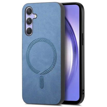 For Samsung Galaxy A54 5G Leather Back Case Compatible with MagSafe Skin-Touch Phone Cover