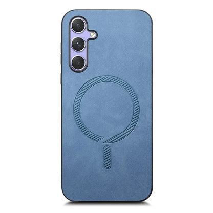 For Samsung Galaxy A54 5G Leather Back Case Compatible with MagSafe Skin-Touch Phone Cover