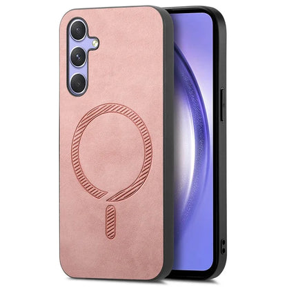 For Samsung Galaxy A54 5G Leather Back Case Compatible with MagSafe Skin-Touch Phone Cover