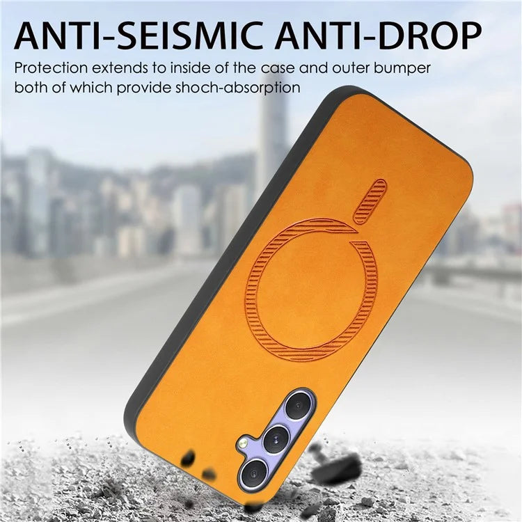 For Samsung Galaxy A54 5G Leather Back Case Compatible with MagSafe Skin-Touch Phone Cover