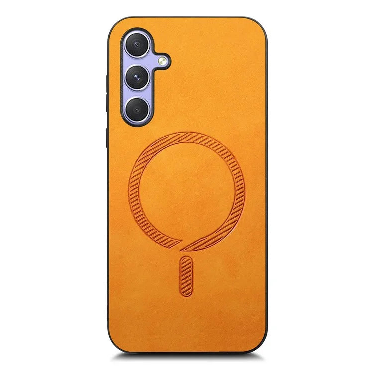 For Samsung Galaxy A54 5G Leather Back Case Compatible with MagSafe Skin-Touch Phone Cover
