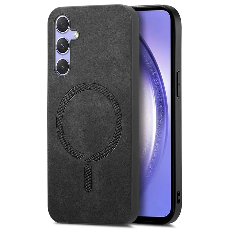For Samsung Galaxy A54 5G Leather Back Case Compatible with MagSafe Skin-Touch Phone Cover