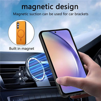 For Samsung Galaxy A54 5G Leather Back Case Compatible with MagSafe Skin-Touch Phone Cover