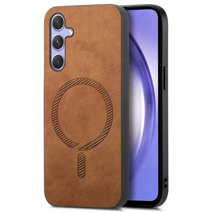 For Samsung Galaxy A54 5G Leather Back Case Compatible with MagSafe Skin-Touch Phone Cover