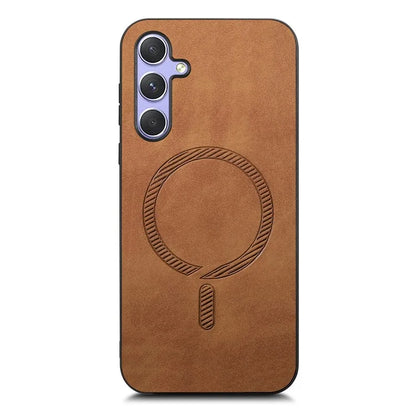 For Samsung Galaxy A54 5G Leather Back Case Compatible with MagSafe Skin-Touch Phone Cover