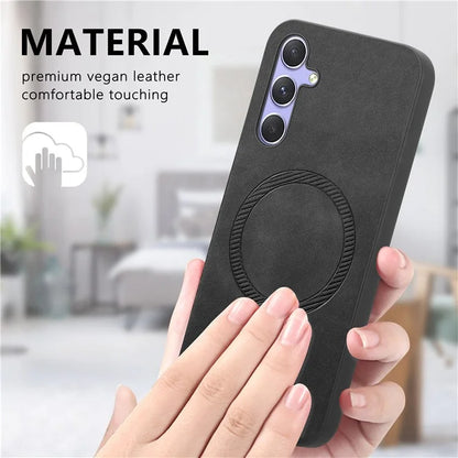 For Samsung Galaxy A54 5G Leather Back Case Compatible with MagSafe Skin-Touch Phone Cover