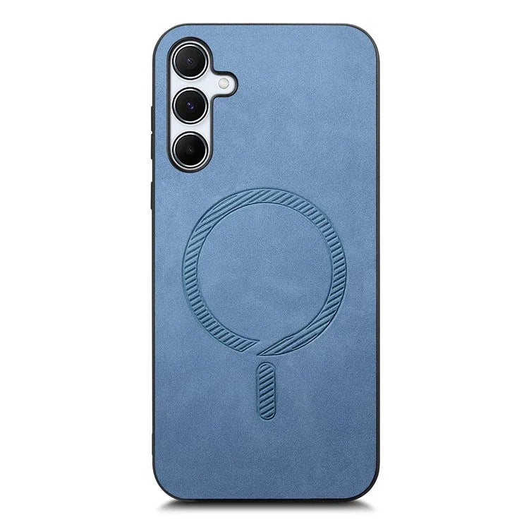 For Samsung Galaxy A35 5G Leather Back Case Compatible with MagSafe Skin-Touch Phone Cover