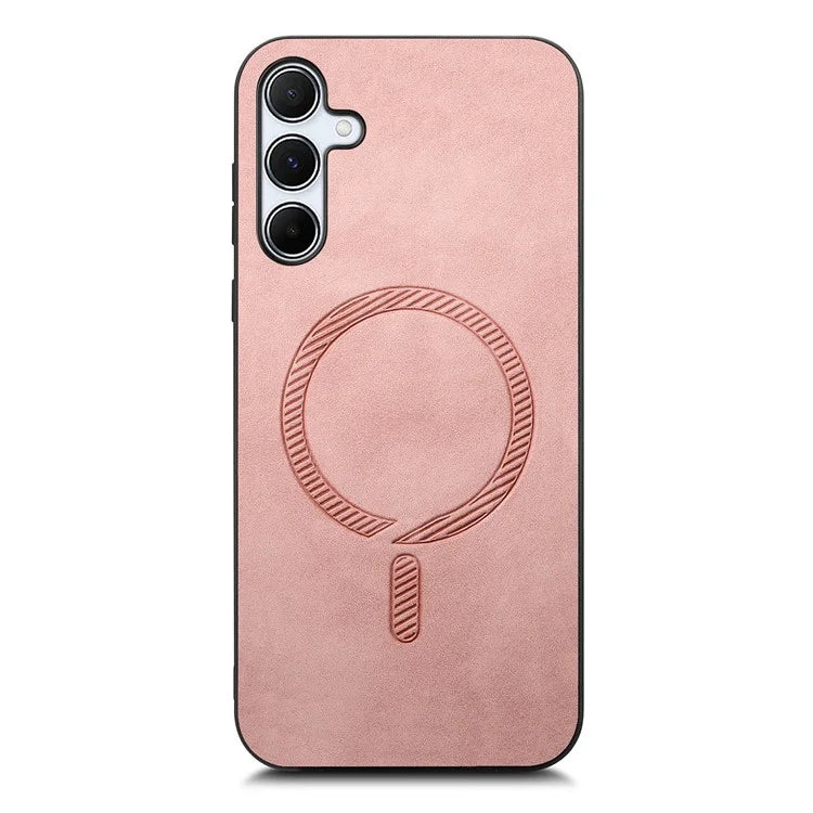 For Samsung Galaxy A35 5G Leather Back Case Compatible with MagSafe Skin-Touch Phone Cover