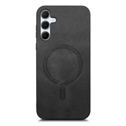 For Samsung Galaxy A35 5G Leather Back Case Compatible with MagSafe Skin-Touch Phone Cover
