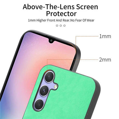 For Samsung Galaxy A24 4G (162.1 X 77.6 X 8.3mm) Leather Back Case Compatible with MagSafe Skin-Touch Phone Cover