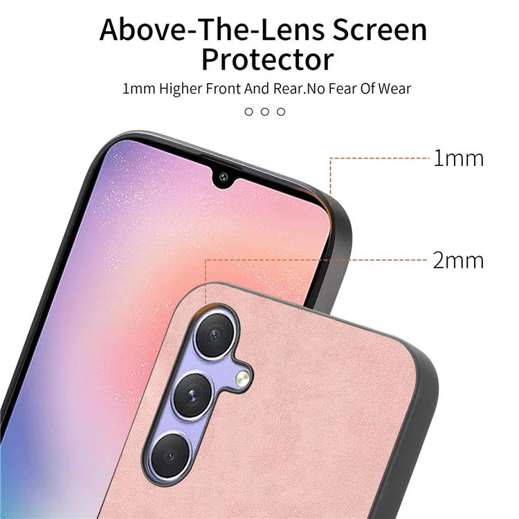 For Samsung Galaxy A24 4G (162.1 X 77.6 X 8.3mm) Leather Back Case Compatible with MagSafe Skin-Touch Phone Cover