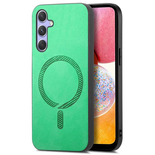 For Samsung Galaxy A14 5G  /  A14 4G Leather Back Case Compatible with MagSafe Skin-Touch Phone Cover