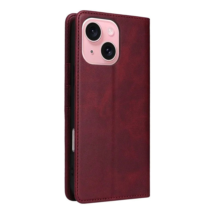 For iPhone 15 Wallet Case RFID Blocking Leather Phone Cover Stand View