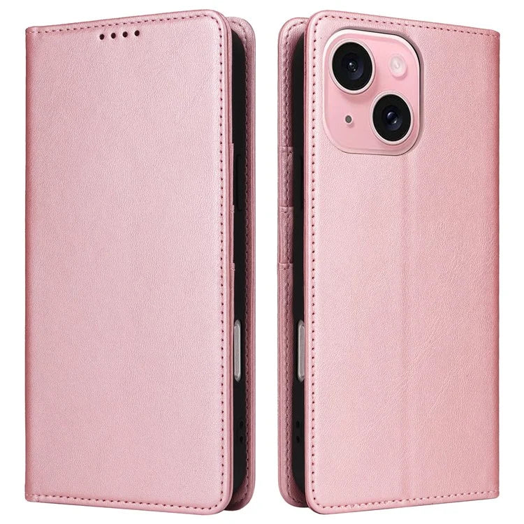 For iPhone 15 Wallet Case RFID Blocking Leather Phone Cover Stand View