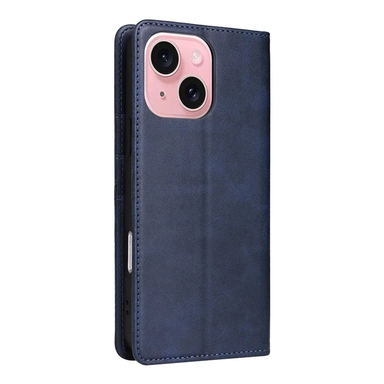 For iPhone 15 Wallet Case RFID Blocking Leather Phone Cover Stand View