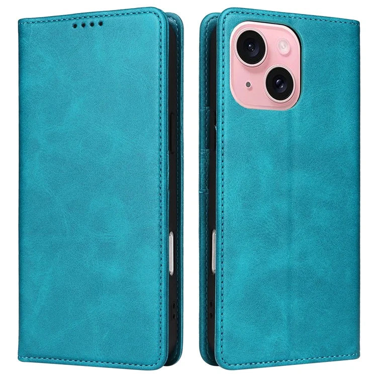 For iPhone 15 Wallet Case RFID Blocking Leather Phone Cover Stand View