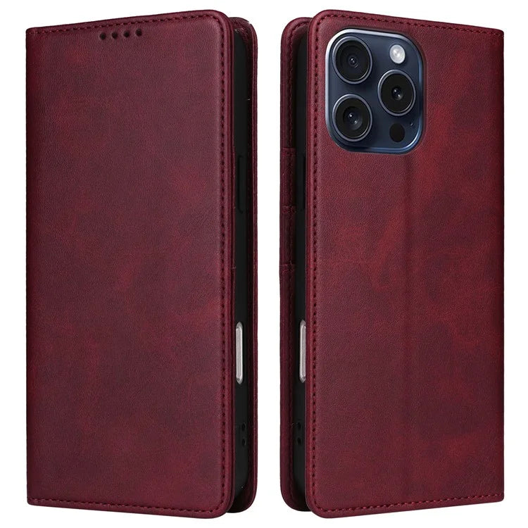 For iPhone 15 Pro Case RFID Blocking Phone Leather Cover Magnetic Closing