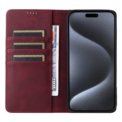 For iPhone 15 Pro Case RFID Blocking Phone Leather Cover Magnetic Closing