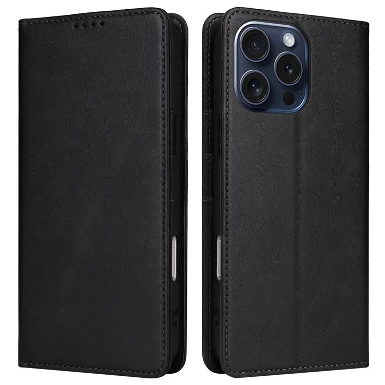 For iPhone 15 Pro Case RFID Blocking Phone Leather Cover Magnetic Closing