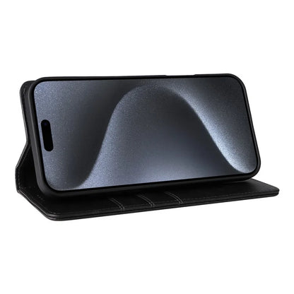 For iPhone 15 Pro Case RFID Blocking Phone Leather Cover Magnetic Closing