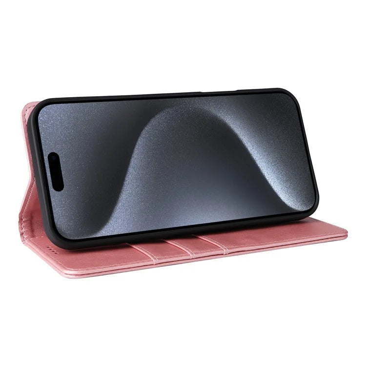 For iPhone 15 Pro Case RFID Blocking Phone Leather Cover Magnetic Closing