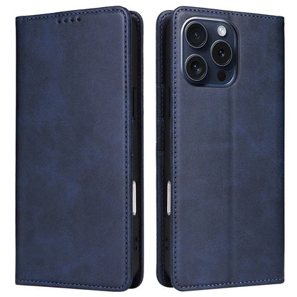 For iPhone 15 Pro Case RFID Blocking Phone Leather Cover Magnetic Closing