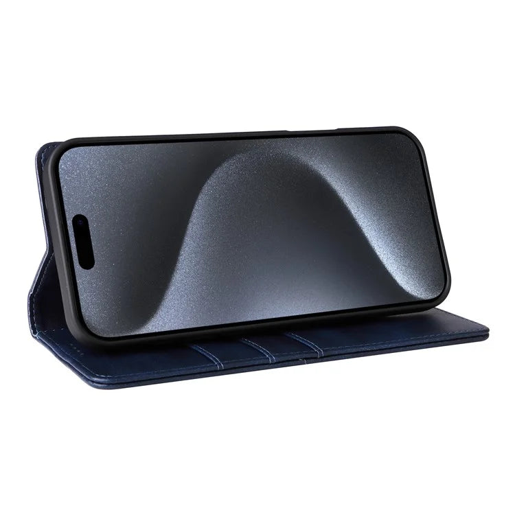 For iPhone 15 Pro Case RFID Blocking Phone Leather Cover Magnetic Closing