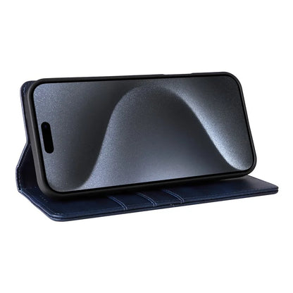 For iPhone 15 Pro Case RFID Blocking Phone Leather Cover Magnetic Closing