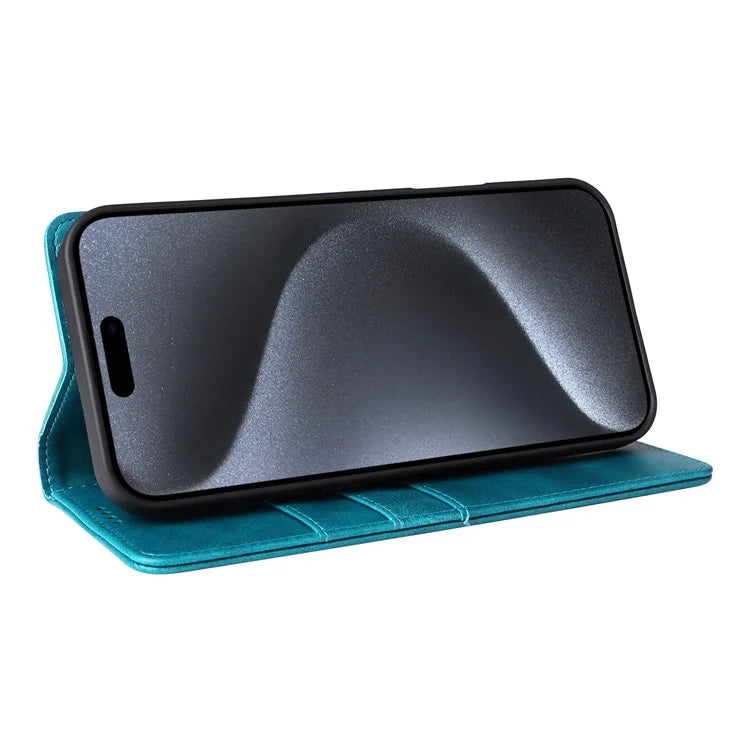 For iPhone 15 Pro Case RFID Blocking Phone Leather Cover Magnetic Closing