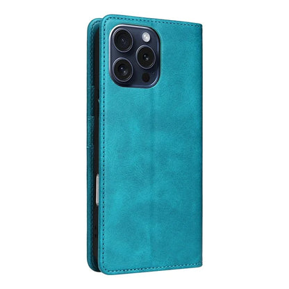 For iPhone 15 Pro Case RFID Blocking Phone Leather Cover Magnetic Closing